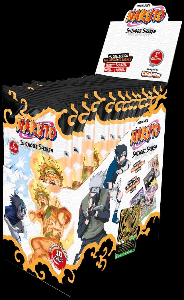 Naruto Mythos TCG Set 2 Shinobi Shiren 1st Edition Display Englisch