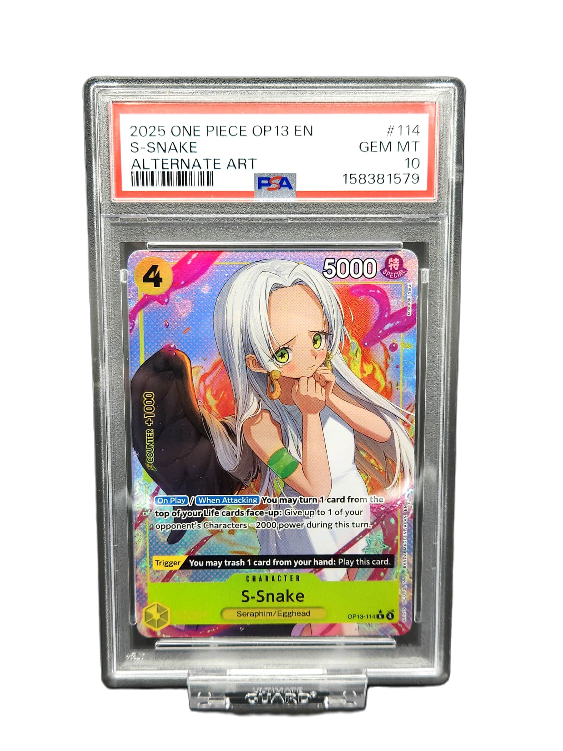 One Piece TCG PSA 10 S-Snake Alternate Art OP13-114 Englisch